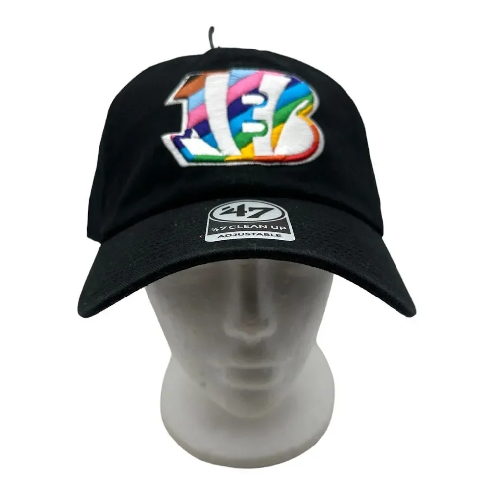 NWT 47 Brand Cincinnati‎ Bengals Pride Black Clean Up Adjustable Hat Cap